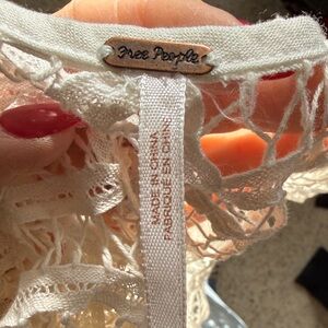 Free People Ivory Crochet Lace Top